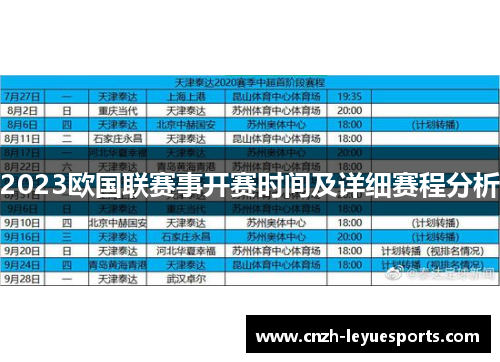 2023欧国联赛事开赛时间及详细赛程分析 2023欧国联赛事开赛时间及详细赛程分析
