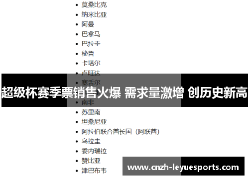 超级杯赛季票销售火爆 需求量激增 创历史新高 超级杯赛季票销售火爆 需求量激增 创历史新高